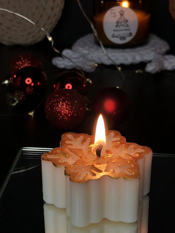 Śnieżynka świeczka mała piernik - obrazek 2